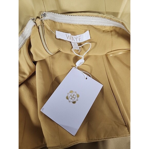 NWT New wayf the edit by emma rose dress Halter A Line Gold Dress Mini - Picture 7 of 10